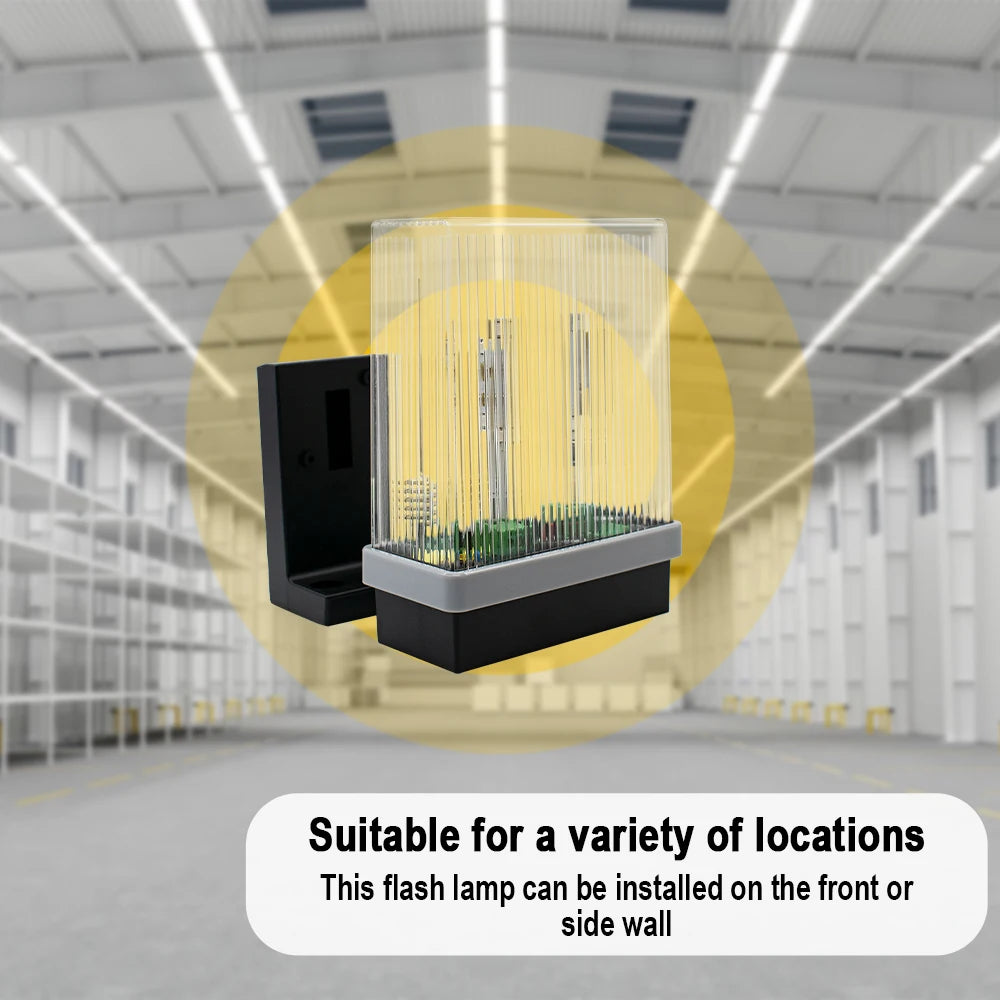 Lampe stroboscopique de sécurité pour porte de garage, étanche et silencieuse. Signal lumineux clignotant pour porte de garage. Étanche