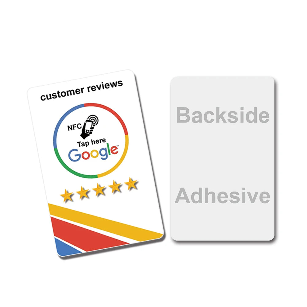 Cartes de critique Google NFC Android/iPhone Tap URL Écriture Cartes de critique sociale professionnelle Sticker arrière Carte NFC personnalisée