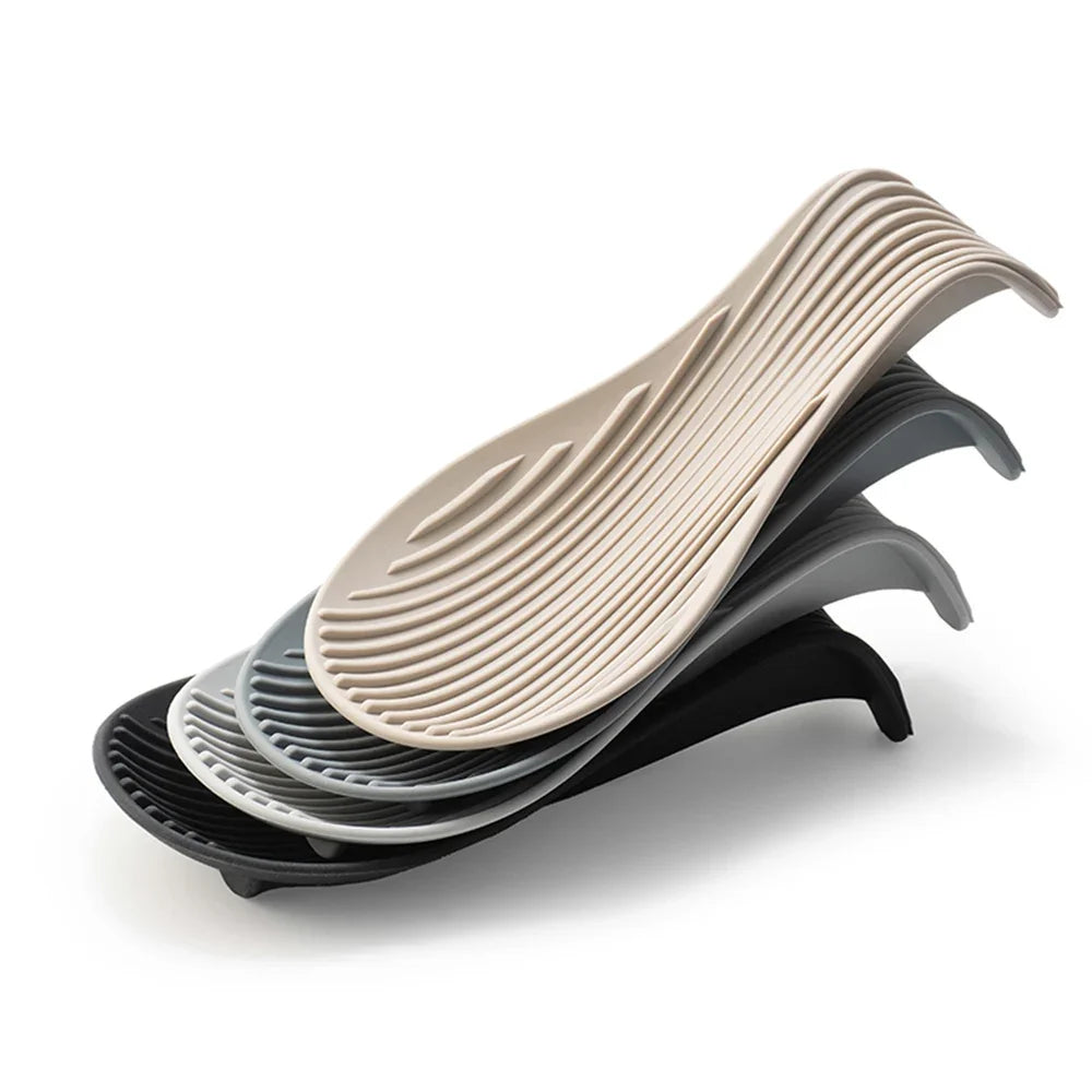 1/4 pièces Porte-cuillères isolé en silicone résistant à la chaleur, set de table, porte-cuillères, étagère à couverts, ustensiles de cuisine