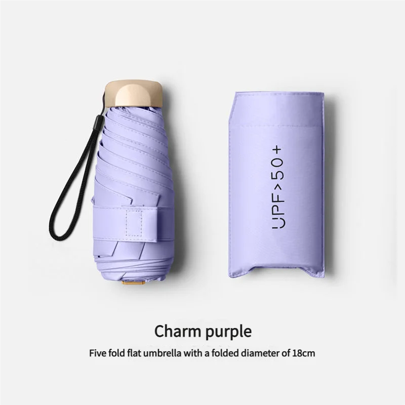 55% de réduction Mini parasol petite poche pluie parapluie vinyle pliant UV Protection ultraviolette pare-soleil poche Parasol Capsule