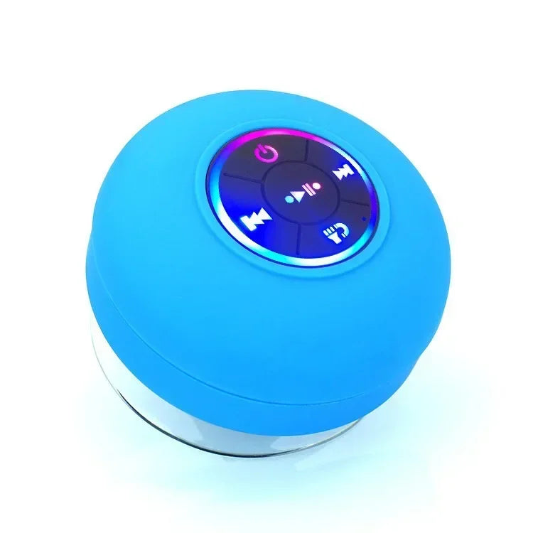 Mini suction cup Bluetooth speaker waterproof hands-free microphone for indoor bathrooms, swimming pools and beaches