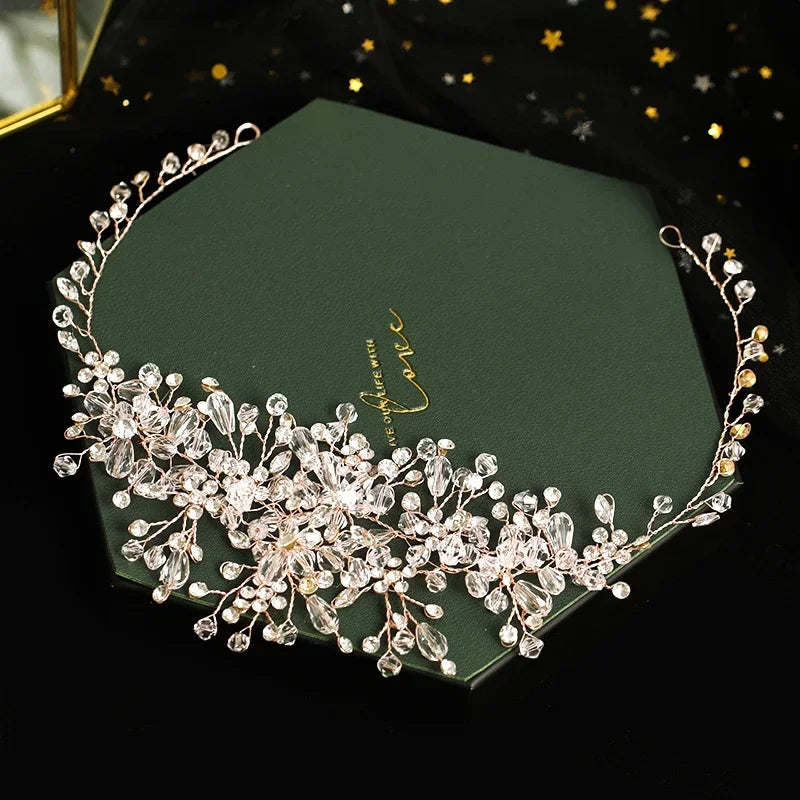 Bandeaux et diadèmes fleuris luxueux, accessoires de coiffure de mariage pour femmes, bijoux de cheveux de mariée, bandeau de mariée, coiffe, serre-tête de fête
