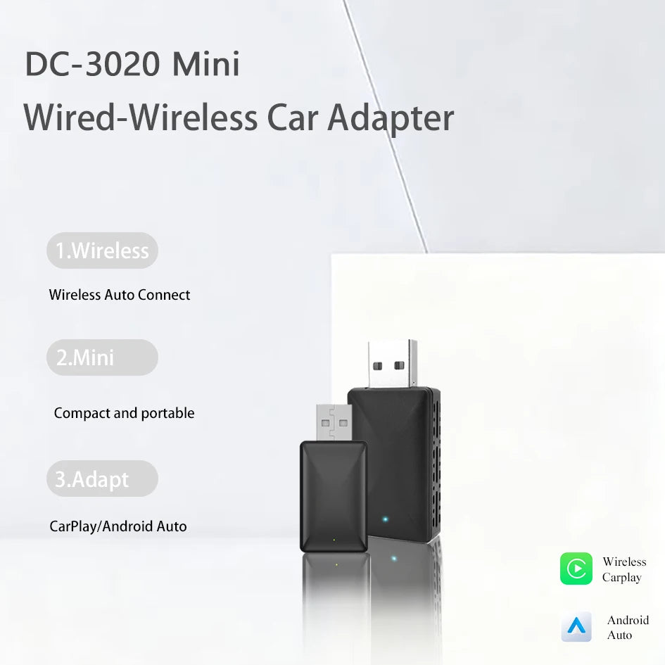 2in1 Wireless Carplay Adapter Android Auto Wired to Wireless Dongle AI Smart Box Automatic Connection Car Intelligent Systems