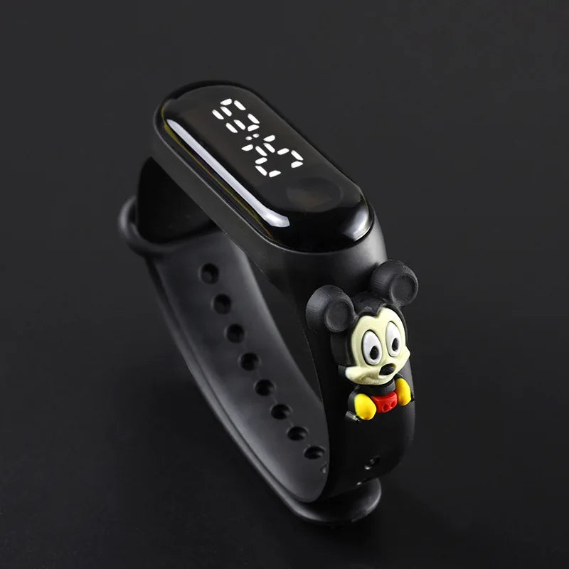 Disney Fashion Mickey Children Watches For Girls Electronic Bracelet Sports Touch LED  Doll Kids Watch Women Waterproof Clock