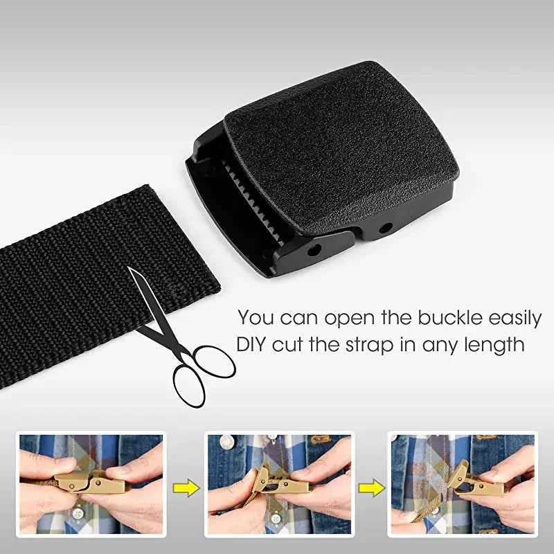 Ceinture en Nylon à boucle automatique militaire unisexe, grande taille LONG 170 160 150 140 130 120 110cm, ceinture tactique d'extérieur en toile pour hommes et femmes