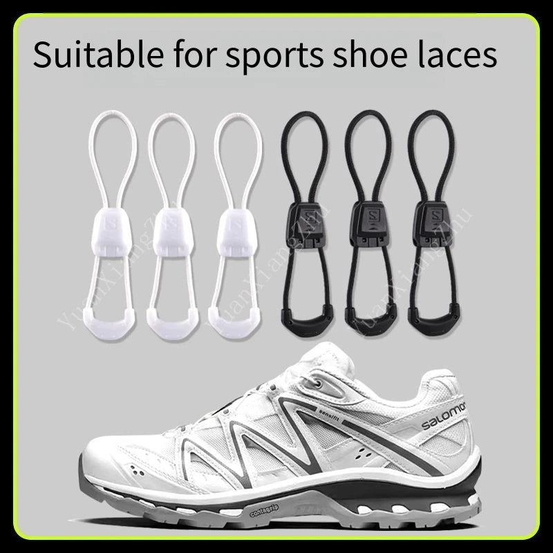Lacets de chaussures sans nœuds, lacets ronds de tennis, pour adultes et enfants, pour baskets de course, noirs et blancs, accessoires de chaussures