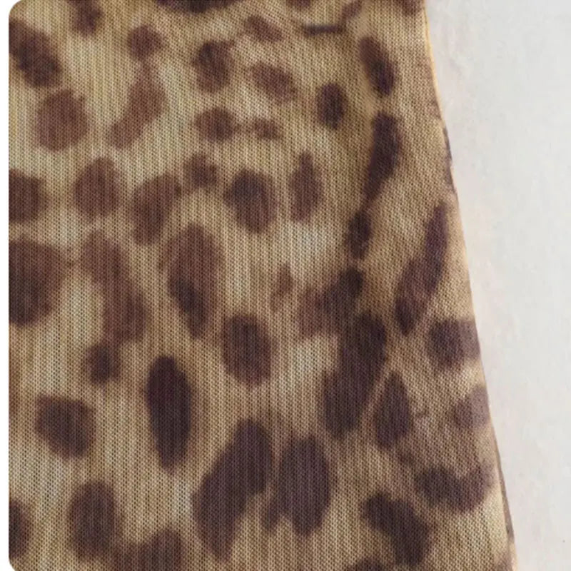 Jupe mi-longue en Tulle léopard pour femmes, mode d'été 2024, taille haute, ceinture élastique, jupes longues, Streetwear