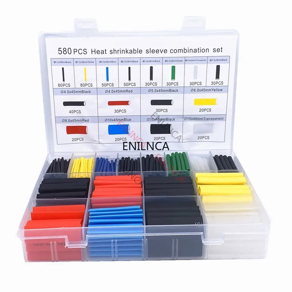 Kit d'emballage thermo rétractable, 127 à 750 pièces, gaine thermo rétractable, pour câbles de connexion électrique, gaine d'isolation