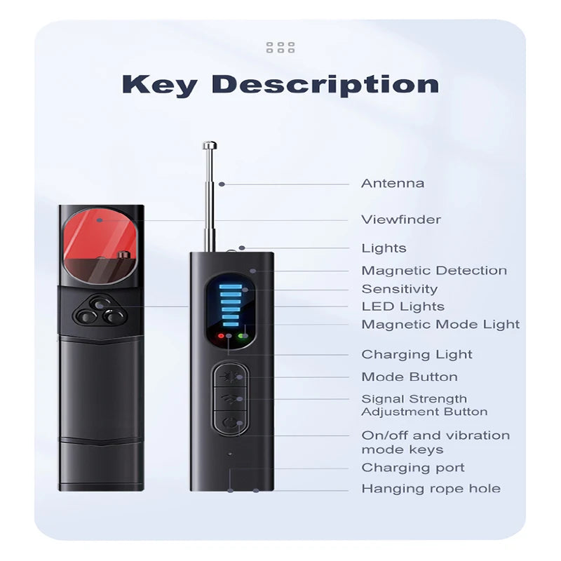 Détecteur de caméra T15, Scanner infrarouge de Signal sans fil, détecteur Anti-localisation, appareils de recherche GPS professionnels, Protection de sécurité