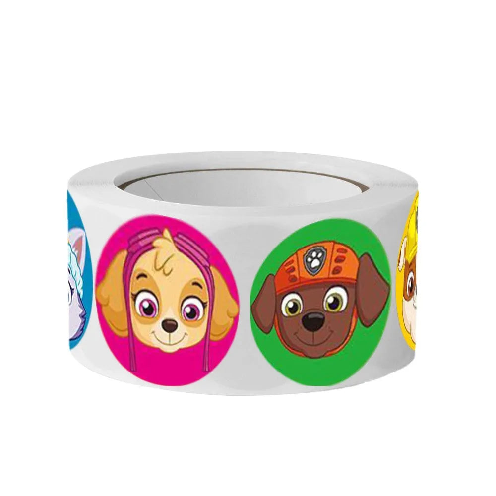 Autocollants de dessin animé Paw Patrol pour enfants, 500 pièces, fournitures de papeterie mignonnes pour enfants, fournitures scolaires pour enseignants, autocollants de récompense, jouets cadeaux, nouvelle collection