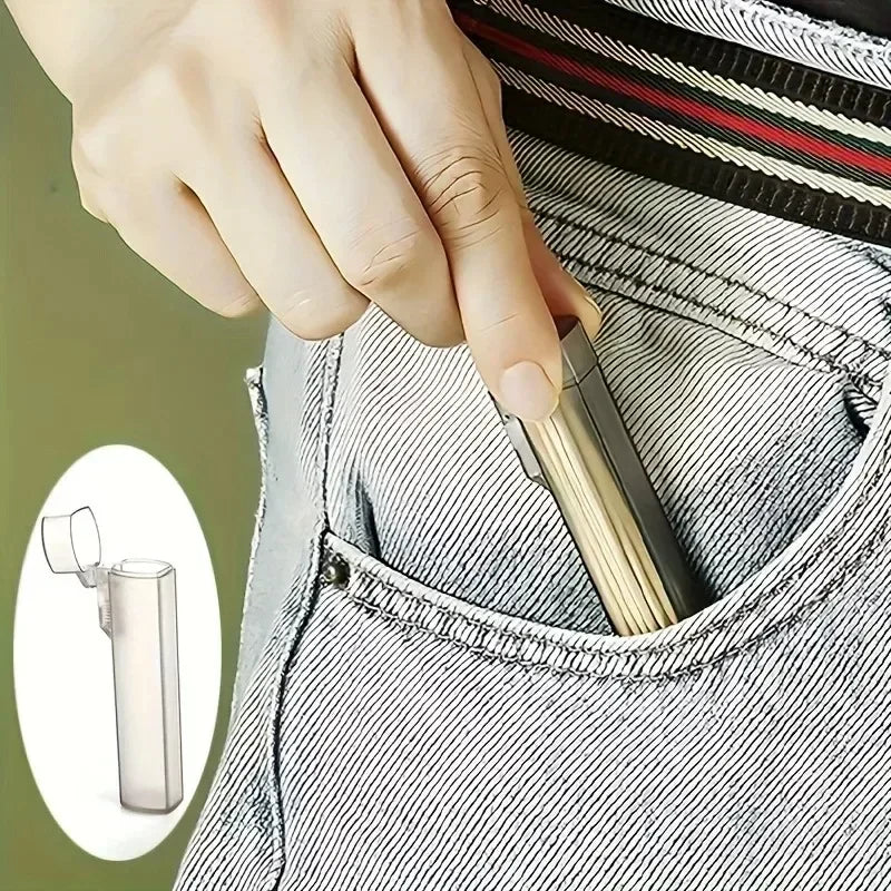 Fournitures de cuisine et de Restaurant, étui à cure-dents Portable en plastique-support transparent pour cure-dents pour les voyages en plein air