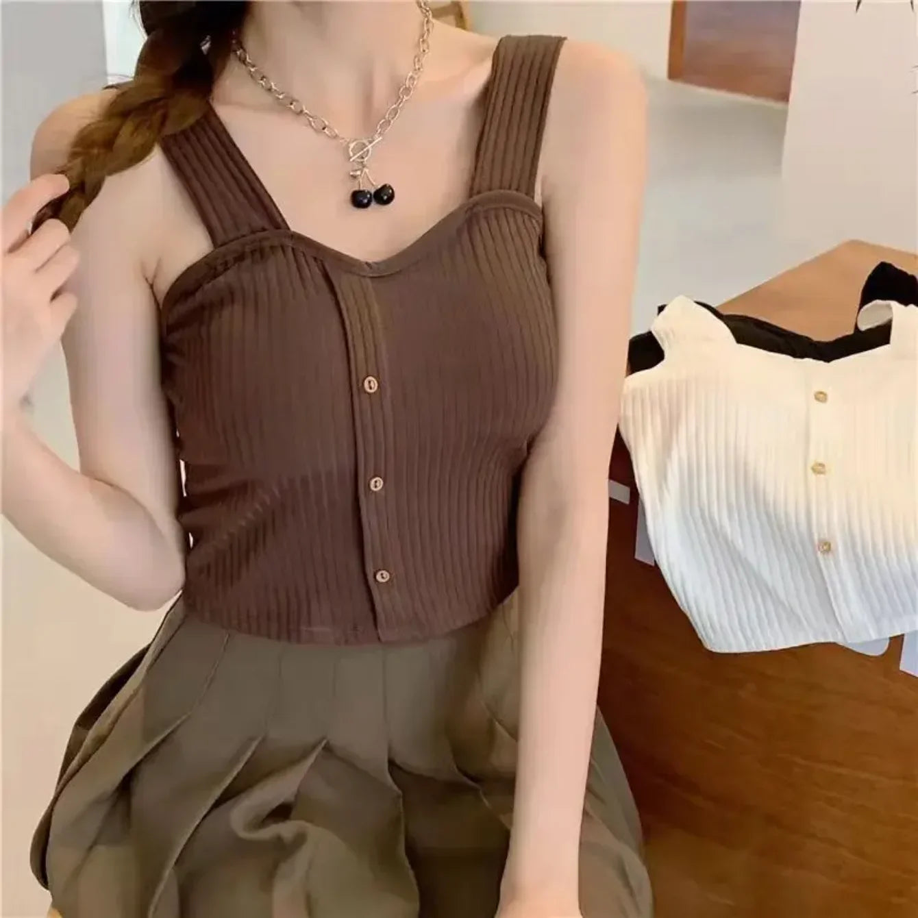 Hauts courts pour femmes style Y2K 2025 avec soutien-gorge intégré, corset d'été, bretelles coréennes, débardeur sexy, camisole slim, nouveauté