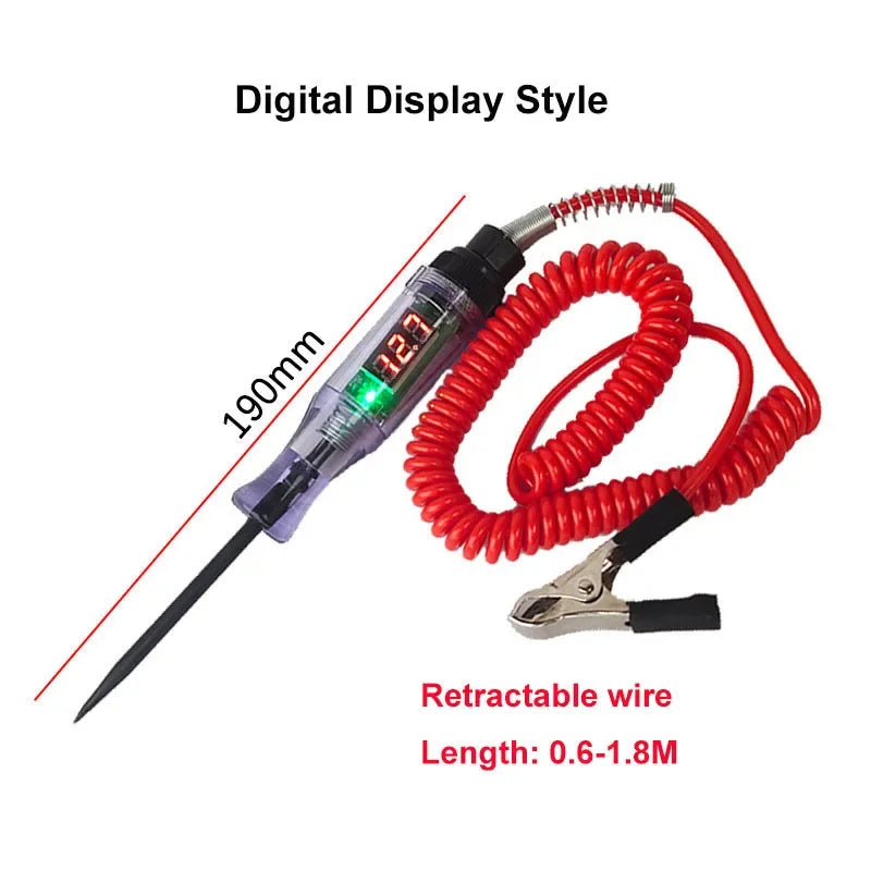 Testeur de Circuit de tension de camion de voiture 6V 12V 24V, sonde de Diagnostic automobile, stylo de Test d'ampoule, stylo de mesure électrique, outils de réparation