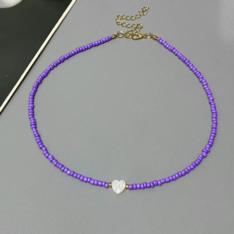 Collier ras du cou en forme de coquillage naturel pour fille, nouveau, mode printemps-été, petites perles de verre colorées, cadeau pour ami, nouvelle collection