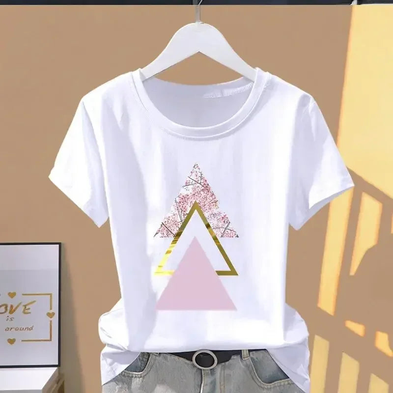 T-shirt à manches courtes pour femmes, imprimé Floral, sport, mode décontractée, explosif, années 90, Y2k