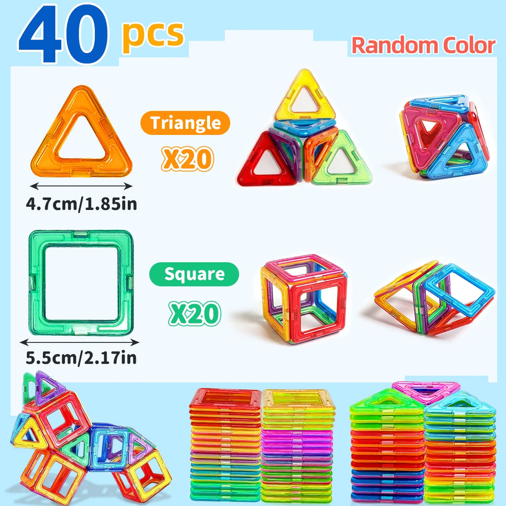 Blocs de Construction magnétiques, jouets à tige de taille moyenne, jouets de Construction, apprentissage, jouets magnétiques éducatifs