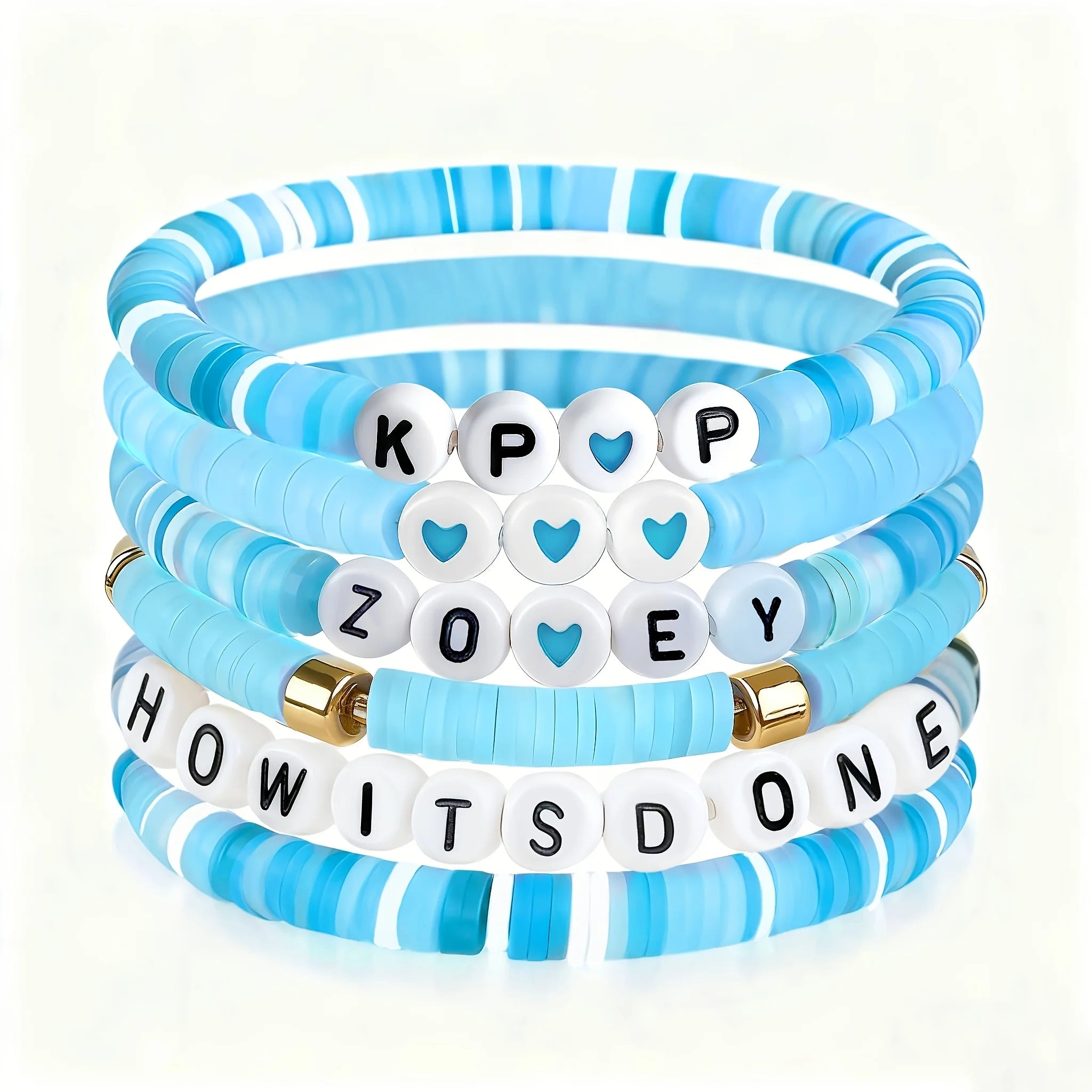 Ensemble de 6 bracelets K-Pop multicolores, bijoux résistants, accessoire de fan, cadeau de concert, cosplay ou anniversaire