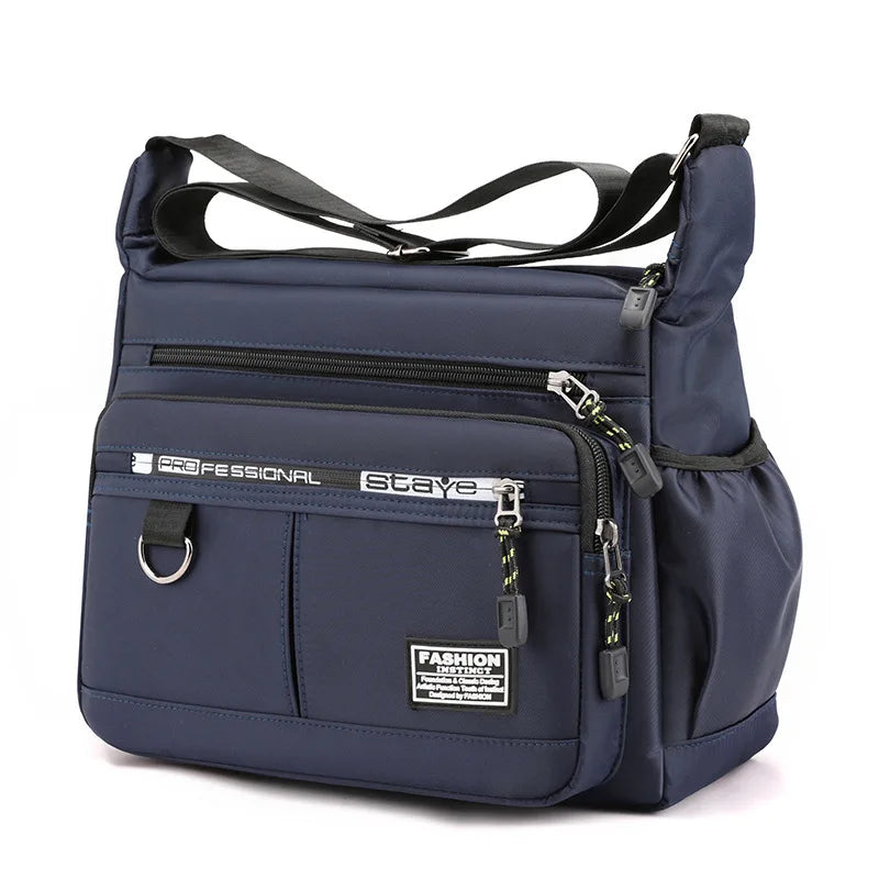 Sac à bandoulière Design Oxford pour hommes, grande capacité, décontracté, multicouche, poche, mode, épaule unique, sacoche de luxe