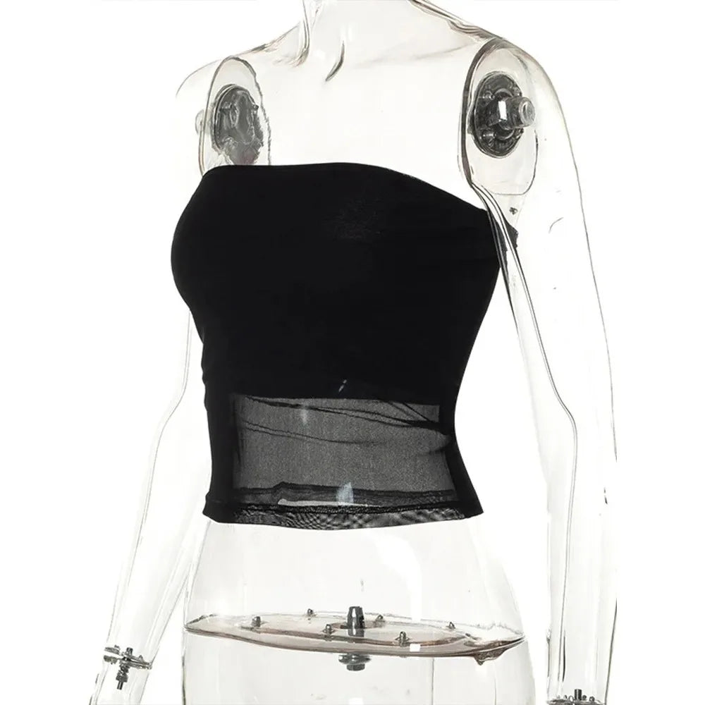 Mode fille chaude coupe ajustée gilet Bandeau décolleté Style décontracté tenue quotidienne haut nouveau haut en maille Bandeau Style haut pour femmes