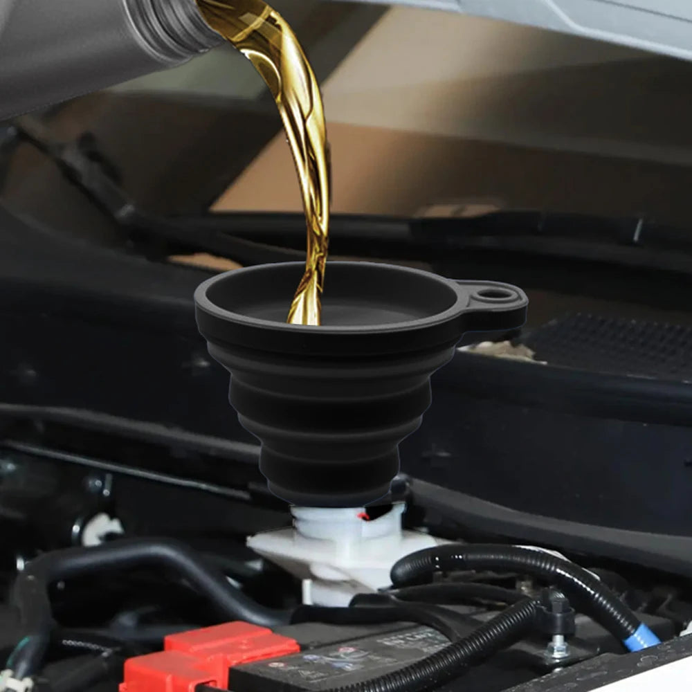 Entonnoir de moteur universel en Silicone pour voiture, liquide de lavage, changement de liquide, pliable, Portable, huile moteur automobile, entonnoir de changement d'essence