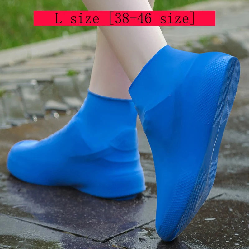 1 paire de couvre-chaussures de botte de pluie en caoutchouc pour une utilisation en extérieur, couvre-chaussures imperméables en Silicone, couvre-chaussures pour jours de pluie, pluie antidérapante réutilisable