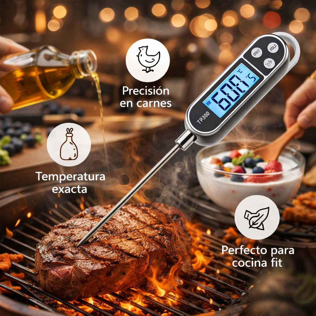 Thermomètre de cuisine numérique à lecture instantanée, sonde de température de la viande pour la cuisson des aliments au barbecue, affichage LCD