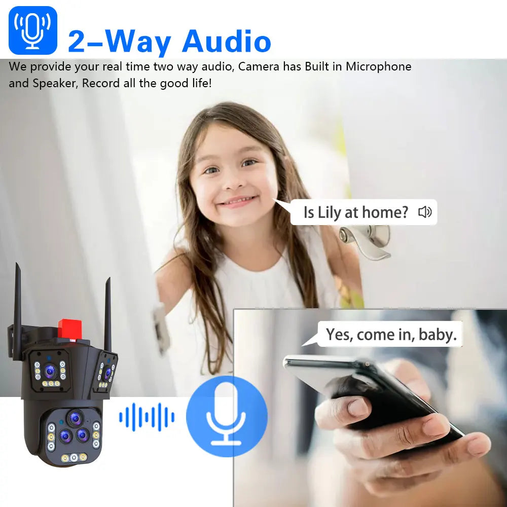 Caméra WiFi 10K 20MP pour extérieur, vidéosurveillance sans fil CCTV, caméra IP PTZ, zoom 20X, suivi automatique, audio bidirectionnel, caméras de sécurité