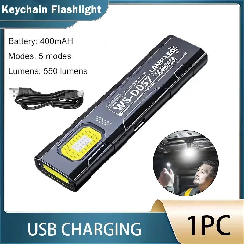 Lampe torche LED COB portable rechargeable par USB, lanterne magnétique suspendue avec batterie intégrée, lampe torche de camping