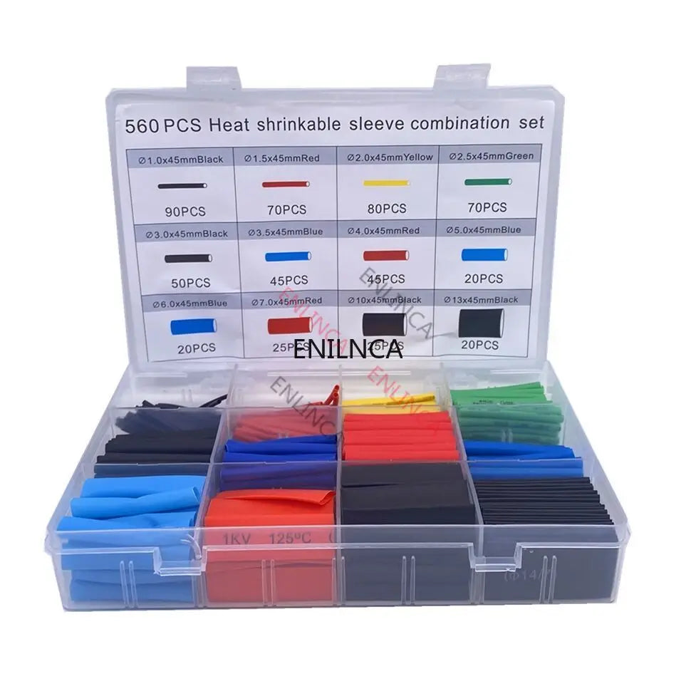 Kit d'emballage thermo rétractable, 127 à 750 pièces, gaine thermo rétractable, pour câbles de connexion électrique, gaine d'isolation