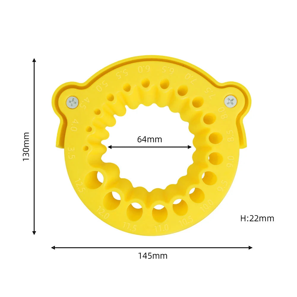Affûteur de forets anti-dénudage pour meuleuse d'angle 2-13 mm, 20 trous avec inserts filetés métalliques, compatible avec les meuleuses 115/125, redonne vie aux vieux forets