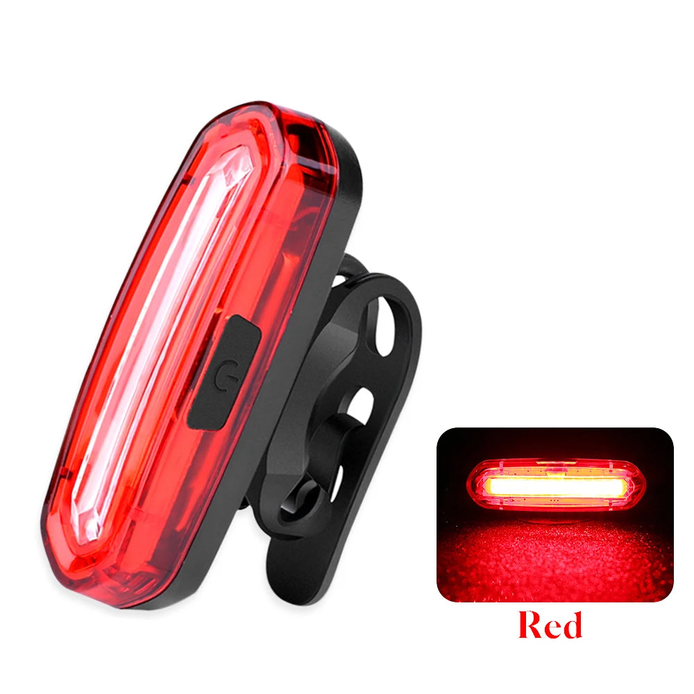Feu arrière de vélo rouge pour vtt, LED rechargeable par USB, voyant d'avertissement pour vélo de montagne