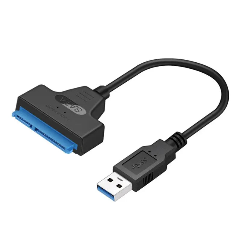 Câble adaptateur SATA vers USB 3.0, compatible avec les disques durs externes HDD/SD 2,5 pouces (22 broches).