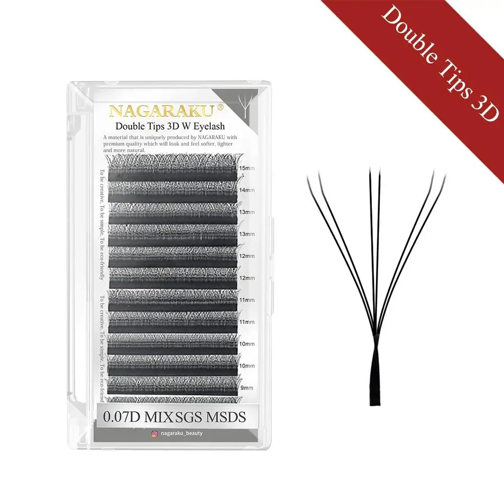 NAGARAKU floraison automatique W forme Bloom 3D 4D 5D 6D Extensions de cils en éventail préfabriqués lumière douce naturelle pleine Dense