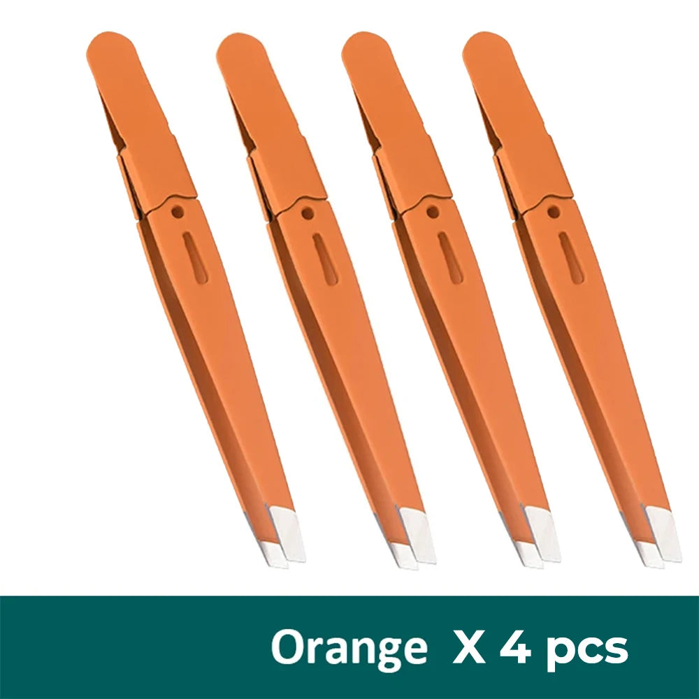 Pince à sourcils colorée, beauté des cheveux, extracteur de poils fins, en acier inoxydable, pinces à sourcils inclinées, outils de maquillage
