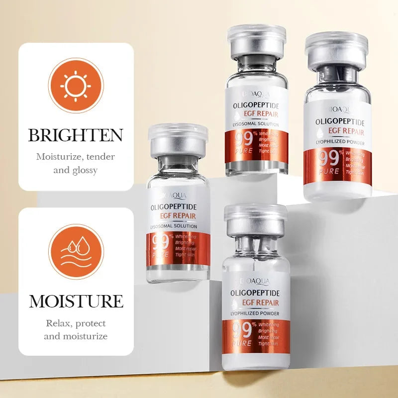 BIOAOUA Oligopeptide Soin Réparateur Visage Poudre Lyophilisée Soin Peau Sensible Hydratant et Lissant Essence d'Acide Hyaluronique