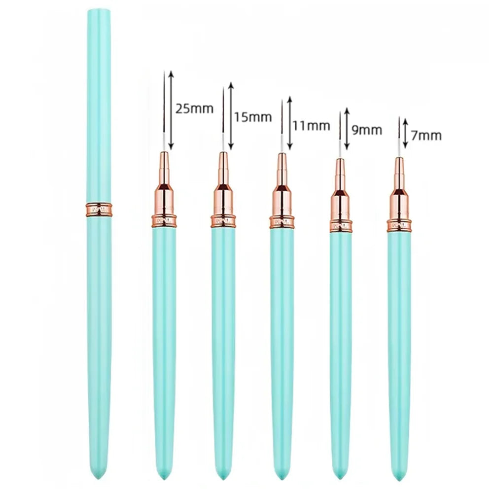 LINMANDA Nail Art Liner Brushes Long Lines Liner Brush UV Gel Polish Painting Nail Design Brush Metal Handle Nail Drawing Pens