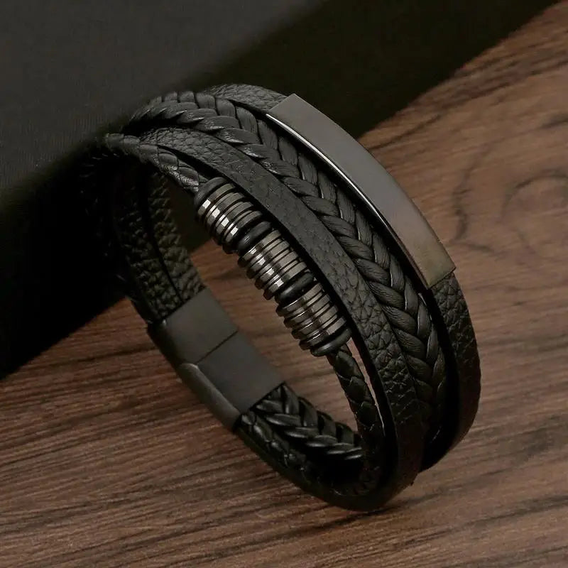 Bracelet en cuir classique pour hommes, nouveau Style, tissé à la main, multicouche, accessoire combiné, mode homme, bijoux, vente en gros, livraison directe