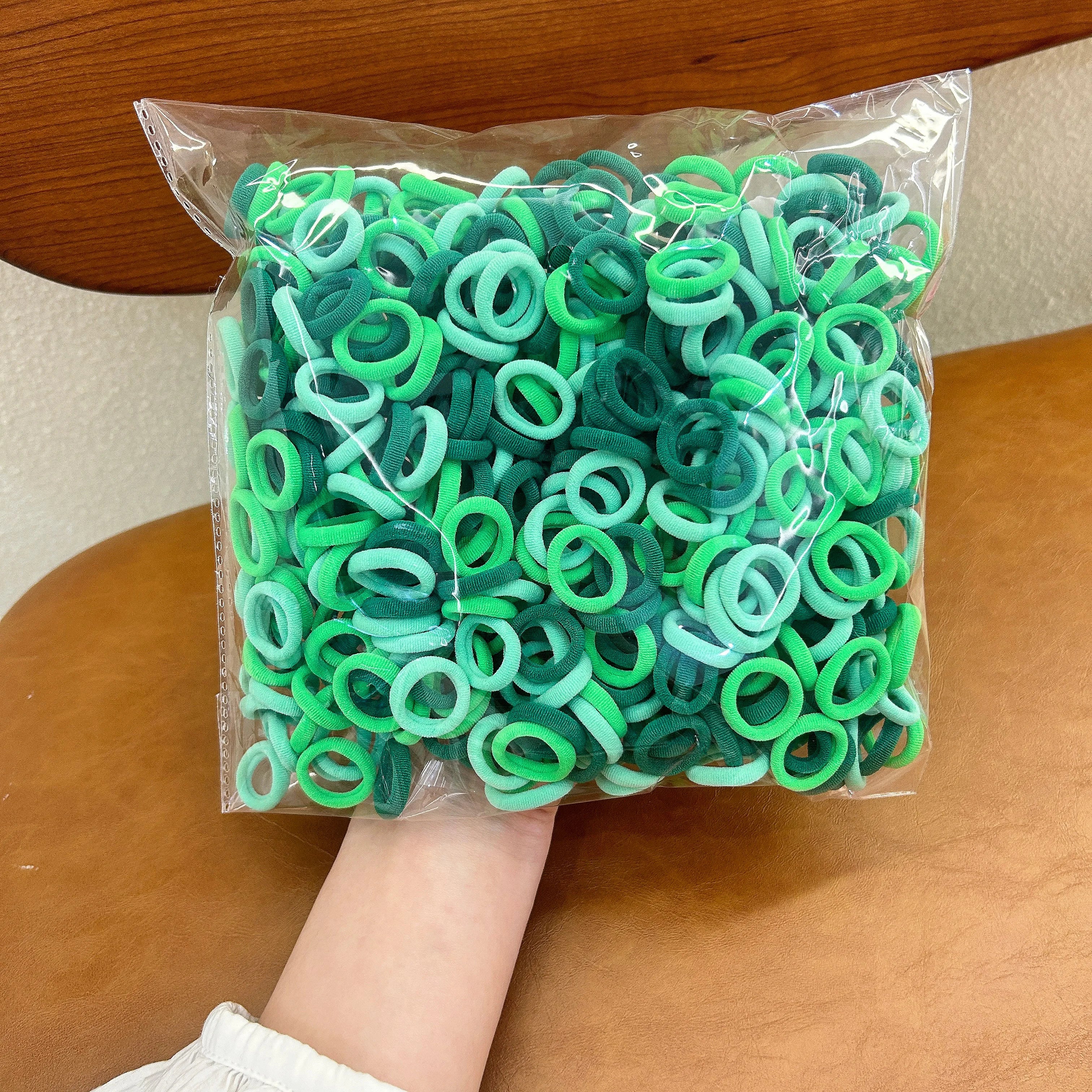300 pièces de cordon de cheveux en Nylon à la mode à haute élasticité, accessoires de cheveux pour enfants, cordon de cheveux de base Simple et bandeau