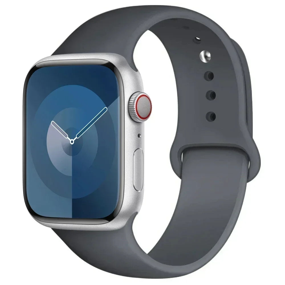 Bracelet en Silicone pour Apple Watch, 44mm 45mm 40mm 41mm 42-46mm, bracelet de sport iwatch série 8 7 6 5 4 9 10 11 SE-Ultra 2/3 49mm