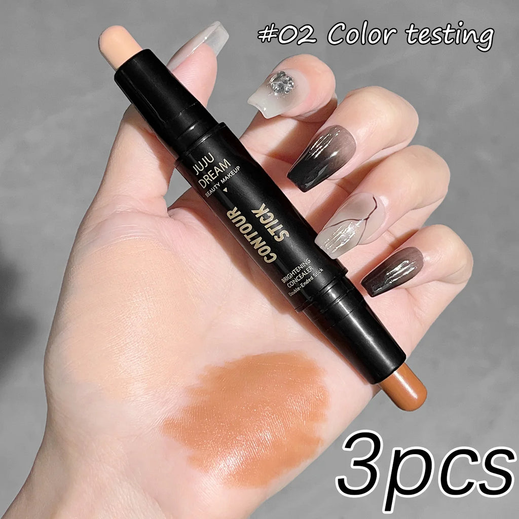 Bâtonnet de précision double embout à double usage pour illuminer et affiner le contour du visage, sculpter le visage et créer un effet liftant