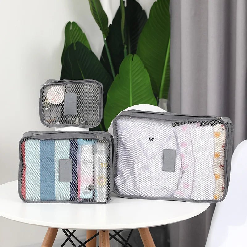 6pcs Set Travel Storage Bags Suitcase Packing Set Storage Cases Portable Luggage Organizer Clothes Shoe Foldable Organizer