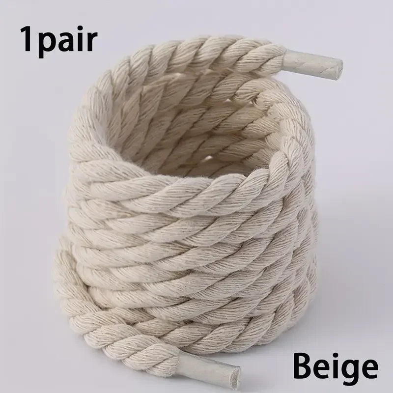 Lacets tressés faits main - Accessoires de chaussures en toile épaisse et résistante pour chaussures légères