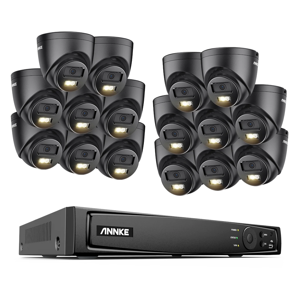 Système de caméras Annke H.265+ 3K Smart Dual Light PoE avec objectif 2,8 mm, détection de personnes et de véhicules, protection de sécurité IP67 et vidéosurveillance