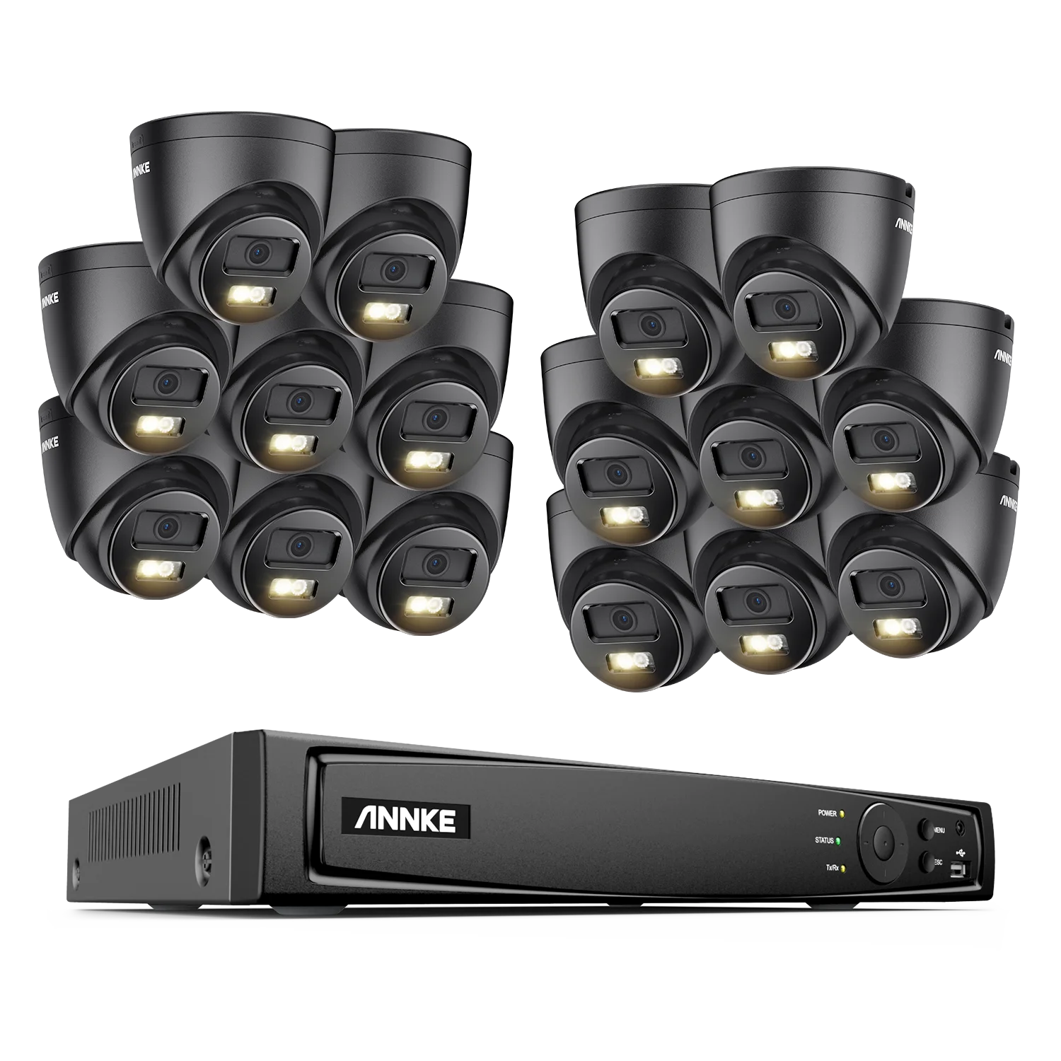 Système de caméras Annke H.265+ 3K Smart Dual Light PoE avec objectif 2,8 mm, détection de personnes et de véhicules, protection de sécurité IP67 et vidéosurveillance
