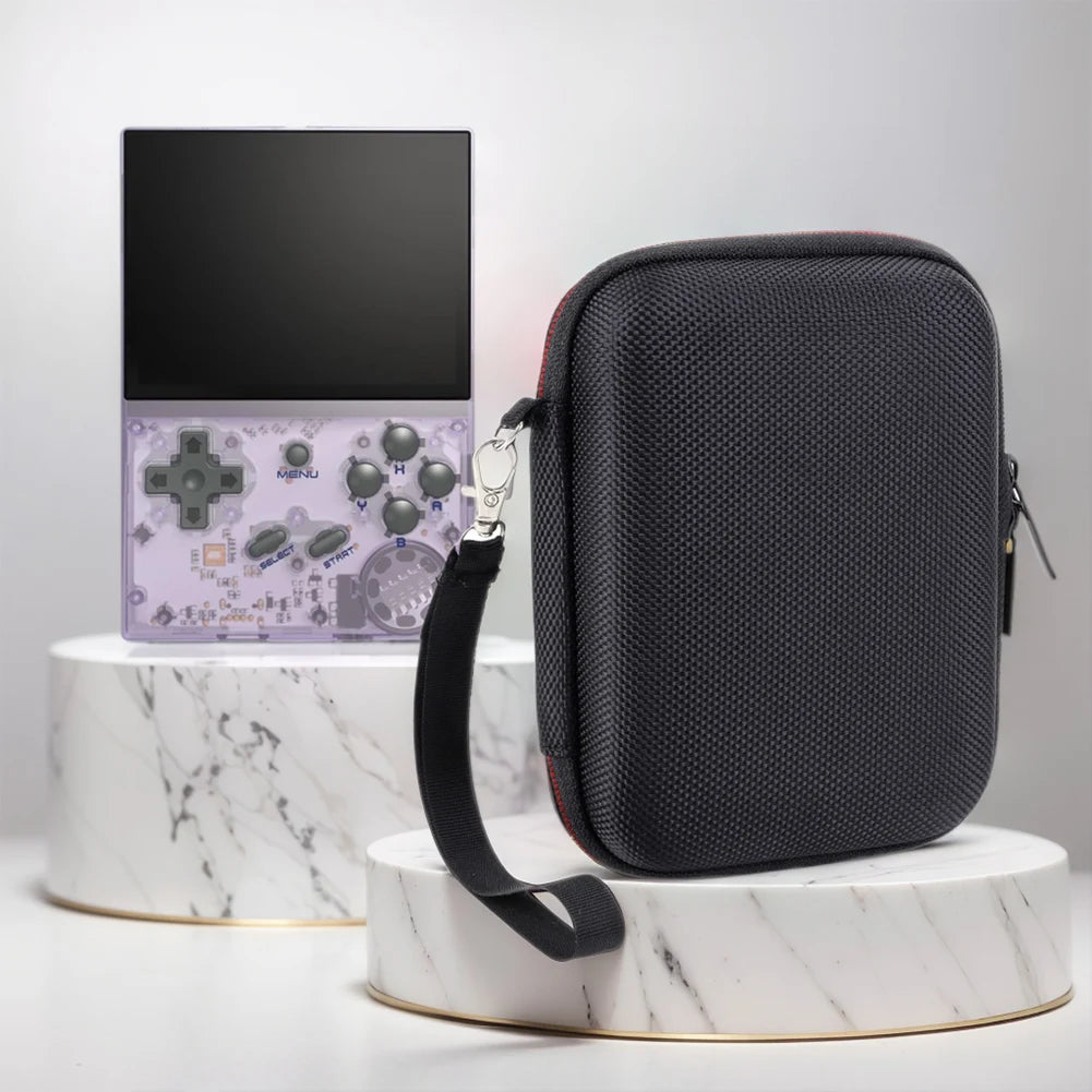 Étui de transport rigide pour R35S R36S, sac de rangement de voyage anti-rayures et antichoc avec sac en maille et dragonne pour Anbernic RG35XX/V/VS