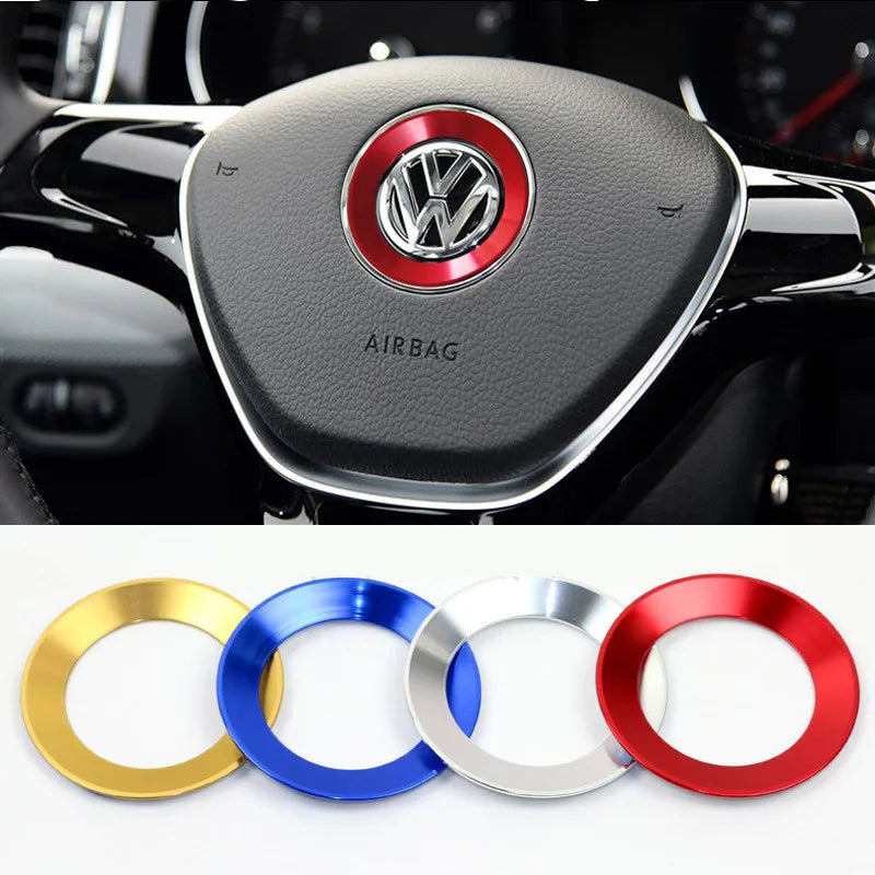 Étui décoratif pour volant Ceyes Car Styling, emblème circulaire, accessoire de style pour Volkswagen VW Golf 4 5 Polo Jetta Mk6