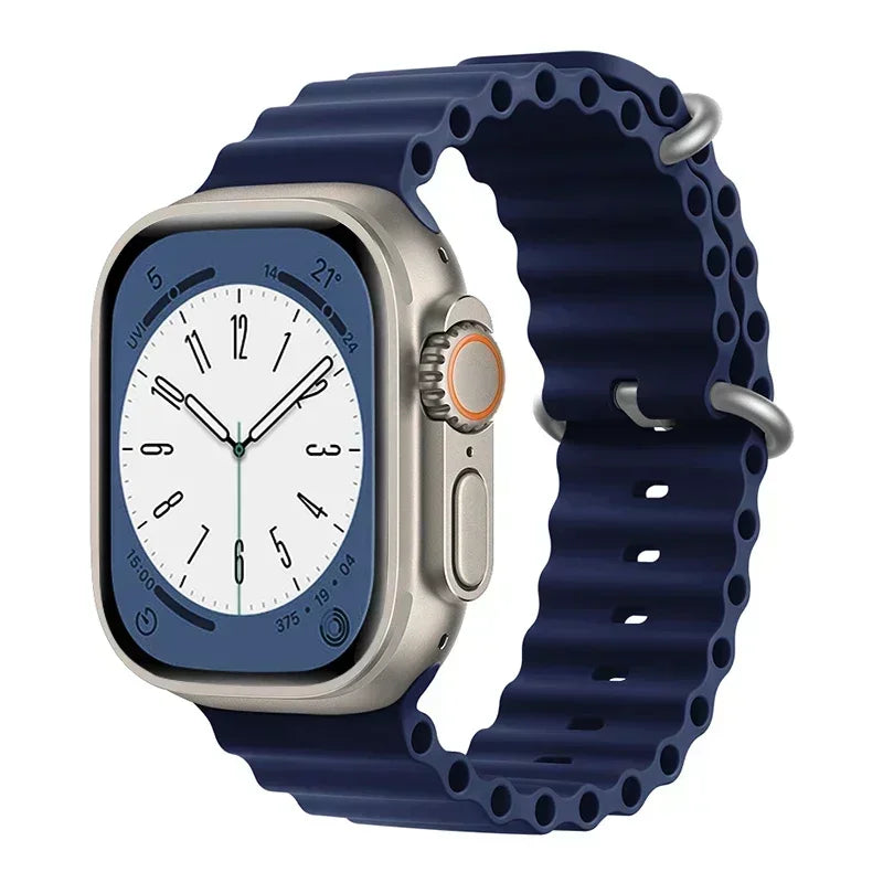 Bracelet océan en Silicone pour bracelets de montre Apple 45mm 46mm 40mm Ultra 2 49mm 44mm 41mm 38-42mm bracelet de sport série 10 9 8 7 6 5 4 SE