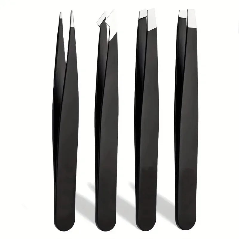Ensemble de pinces à sourcils Ouriner 4 pièces pinces à sourcils en acier inoxydable ensemble d'outils de beauté professionnels pour la croissance des poils du visage vers l'intérieur