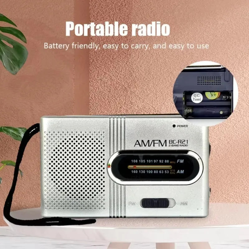BC-R21/961/962 Mini Radio AM FM Radio Portable à piles meilleure réception la plus longue durée pour la course à pied marche à la maison Soundbox