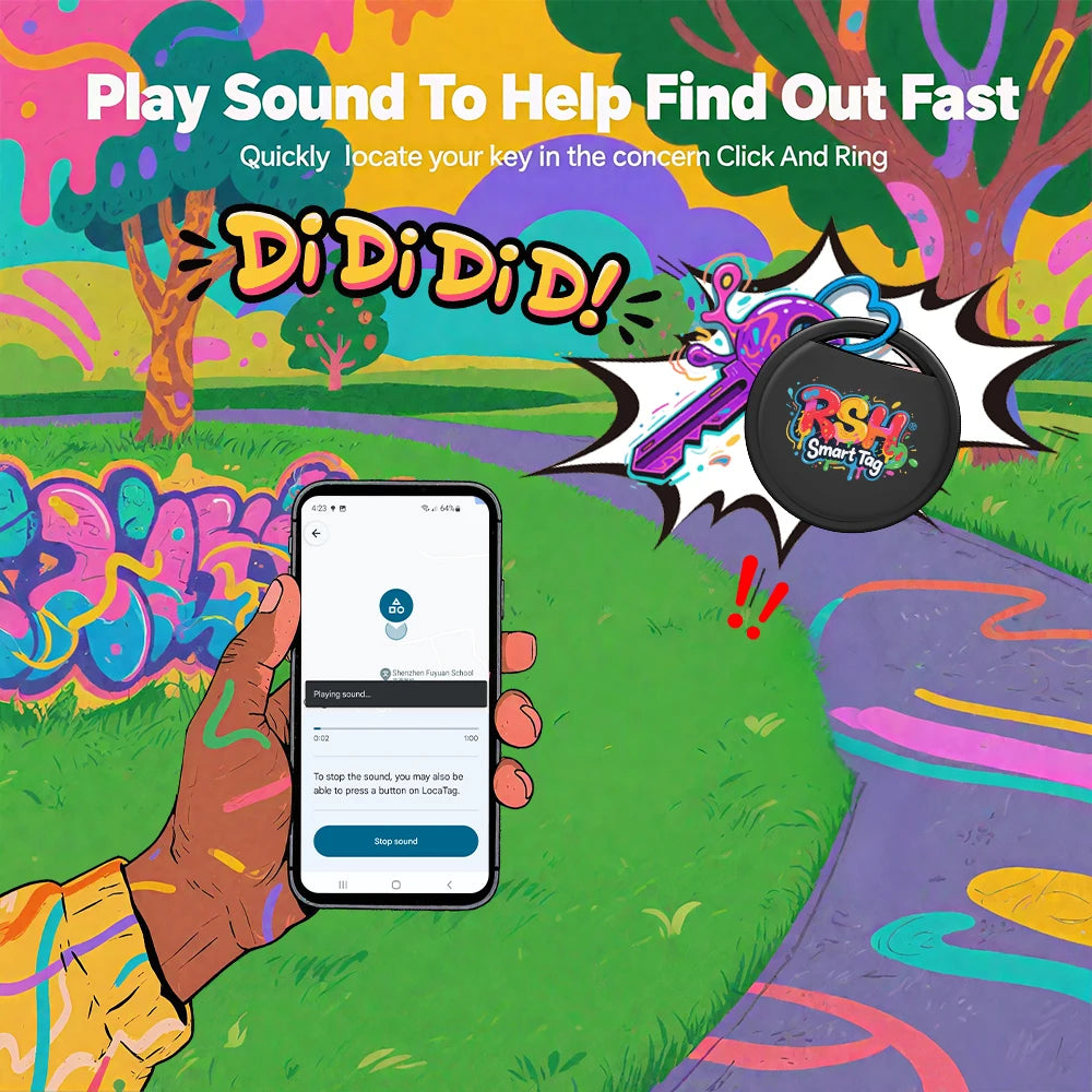 RSH – traceur GPS Android authentique, fonctionne avec le localisateur d'animaux de compagnie Find Hub de Google, pour Xiaomi Samsung, étiquette intelligente pour portefeuille Bikc Finde